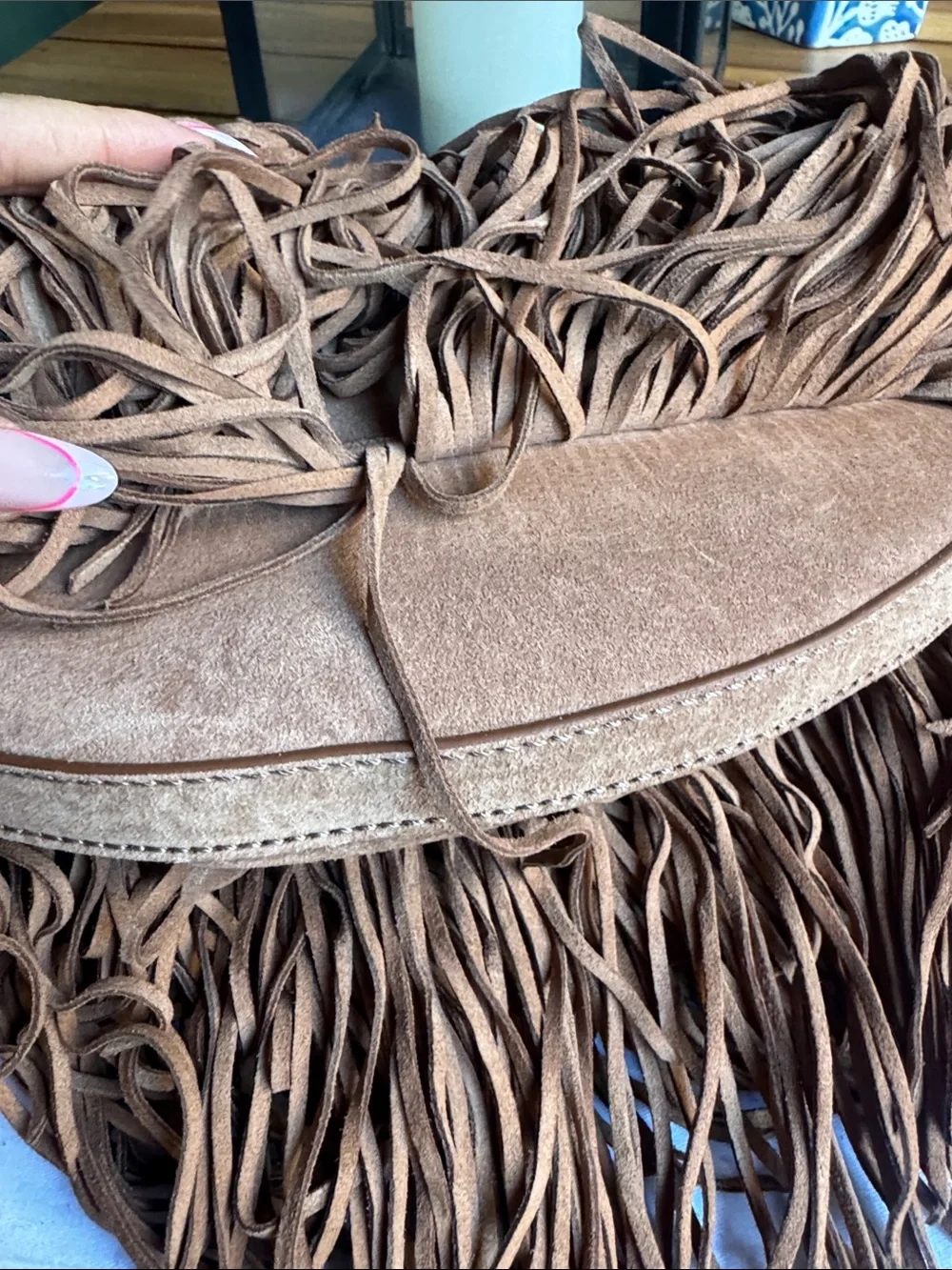 Balmain Ébène fringed suede bag